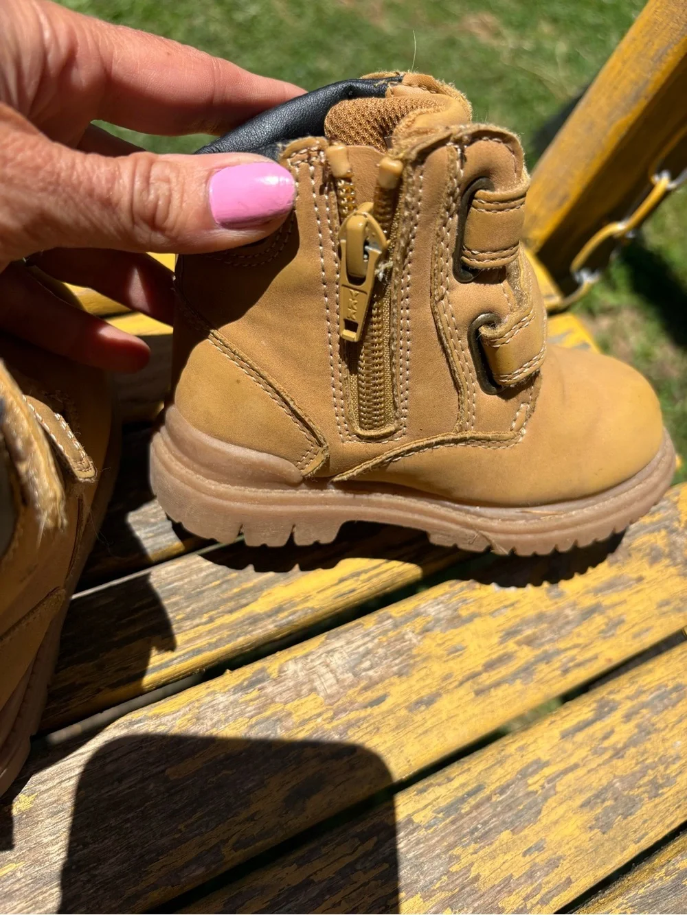 wonder nation Tan Hook-and-Loop Toddler Boots